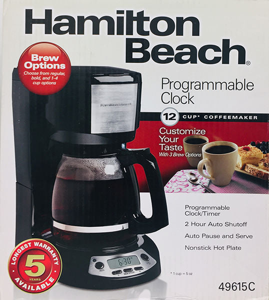 Hamilton Beach Coffee Maker 12 Cup #49615c (Ref.) el-16402