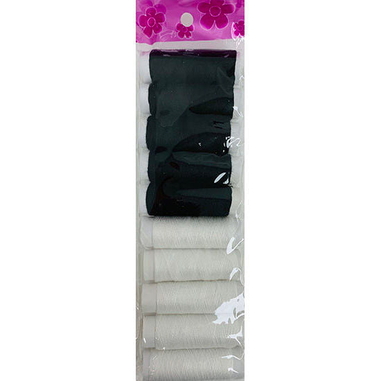 Sewing Thread 10pcs Black & White