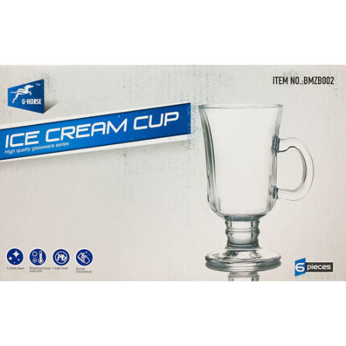 Glass Ice Cream Cup 240 mL 6pcs [6" x 2.5"]