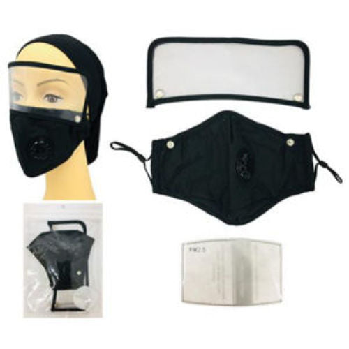 Face Mask W/ Eyes Shield + 2 Filter - Assorted