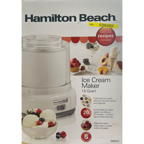 Hamilton Beach Ice Cream Maker 1.5 Litres #68880c (Refurbished)