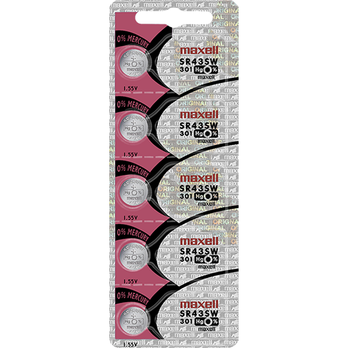 Maxell Battery 5pcs sr43sw/301 [Exp: 2029]