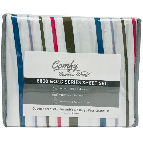 Queen Printed Bedsheet Set 4pcs