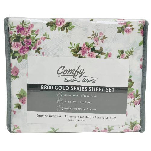 Queen Printed Bedsheet Set 4pcs