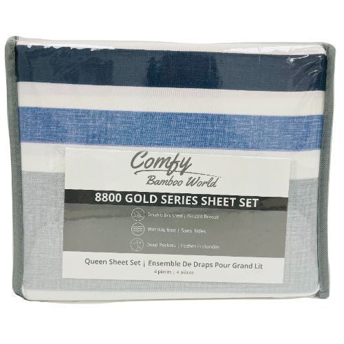 Queen Printed Bedsheet Set 4pcs