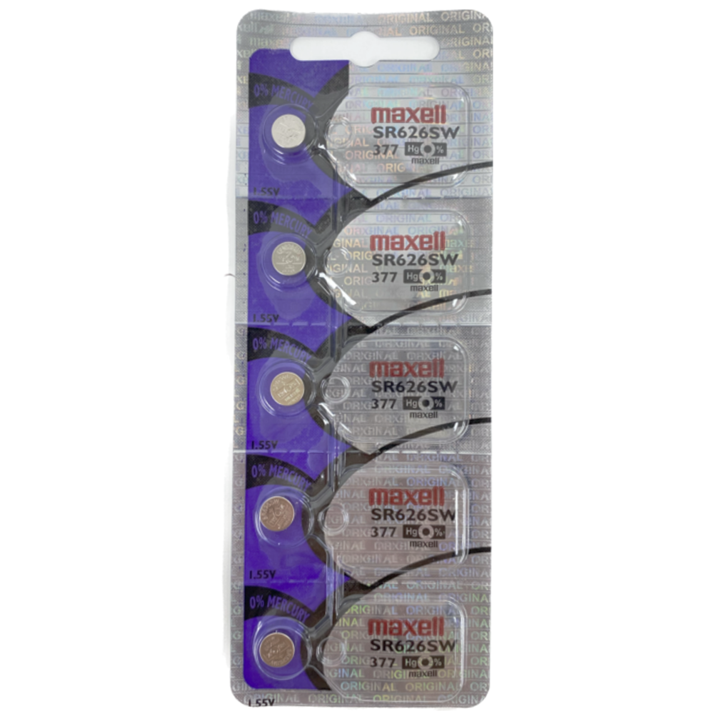 Maxell Battery 5pc sr626sw/377 [Exp: 2030] ($0.75 per Unit)