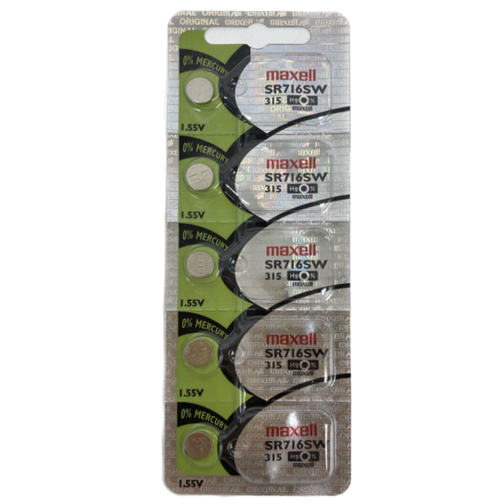 Maxell Battery 5pcs sr716sw/315 [Exp: 2029] ($1.40 per Unit)