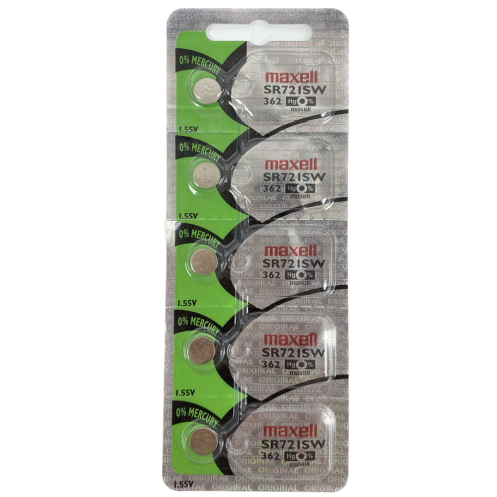 Maxell Battery 5pc sr721sw/362 [Exp: 2029] ($1.20 per Unit)