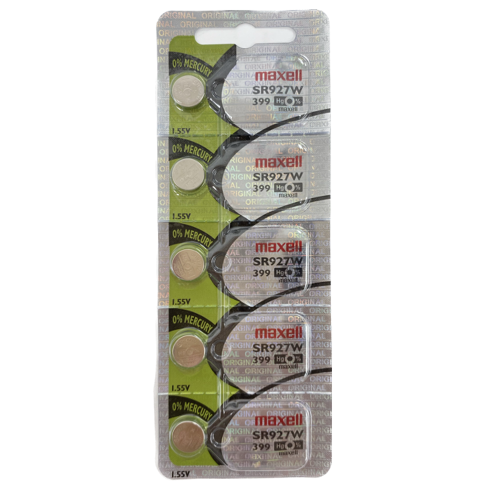 Maxell Battery 5pcs sr927w/399 [Exp: 2026]