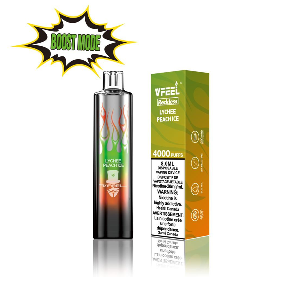 Vfeel Reckless Disposable Vape 8.0 mL Lychee Peach Ice ($29.90 for 10pcs)