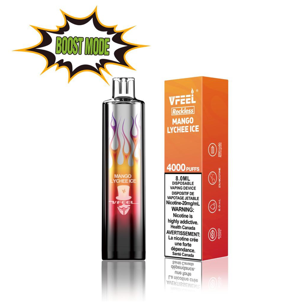 Vfeel Reckless Disposable Vape 8.0 mL Mango Lychee Ice ($29.90 for 10pcs)