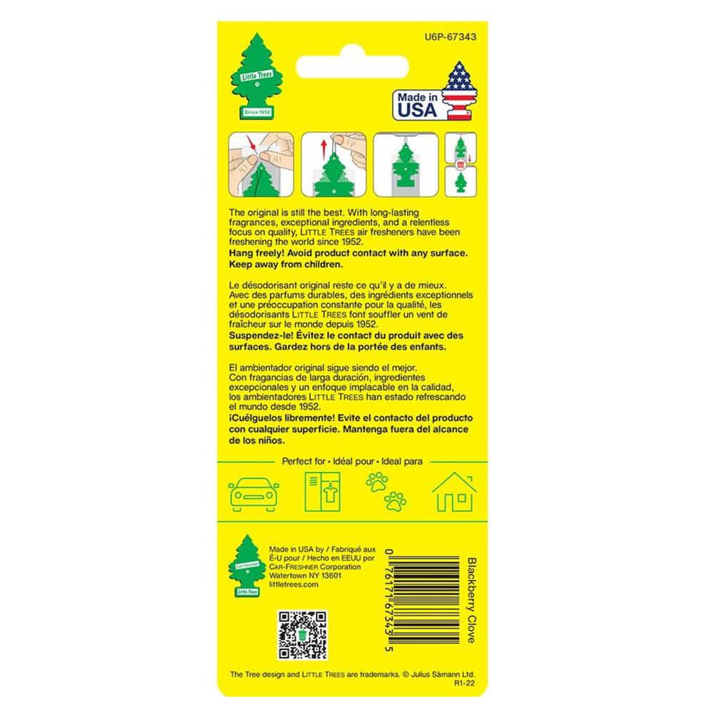 Little Trees Car Freshener Blackberry Clove 6pk - hh-18275bc
