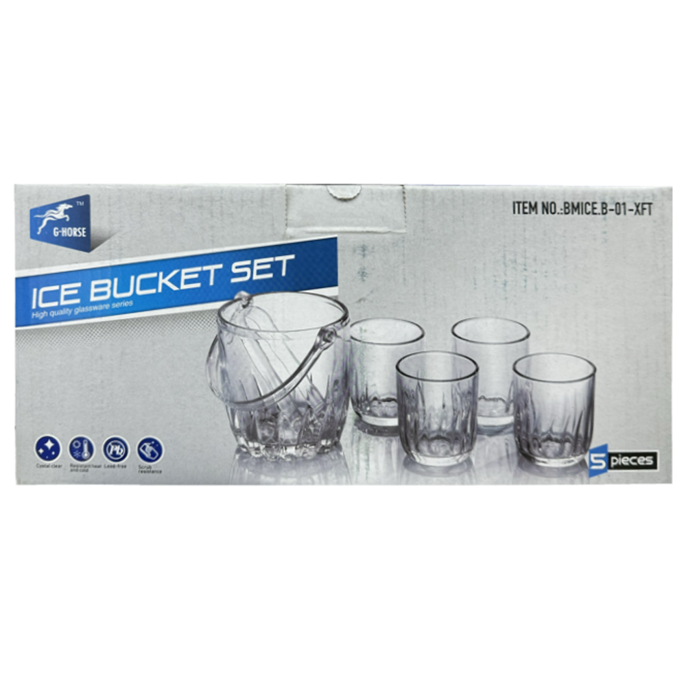 Glass Ice Bucket Set 5pcs