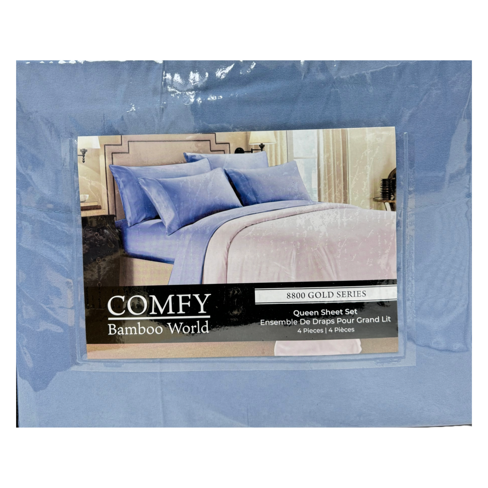Comfy Queen Size Bedsheet Set 4pcs - Assorted Plain Colours