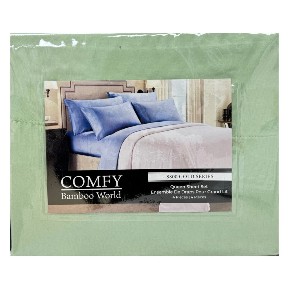 Comfy Queen Size Bedsheet Set 4pcs - Assorted Plain Colours