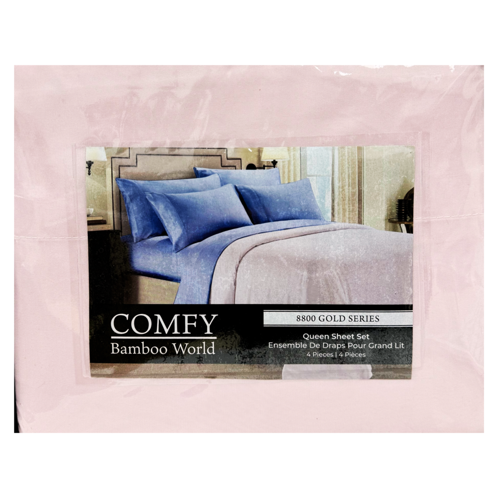 Comfy Queen Size Bedsheet Set 4pcs - Assorted Plain Colours