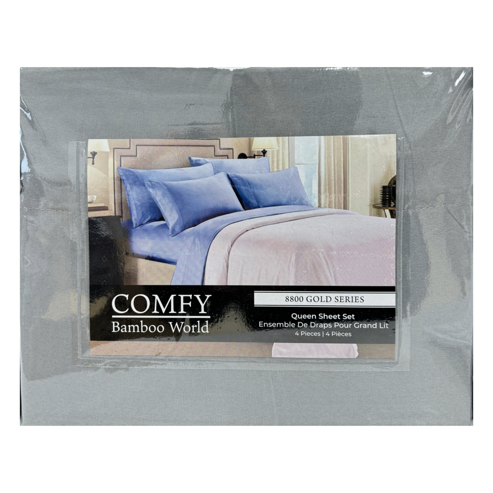 Comfy Queen Size Bedsheet Set 4pcs - Assorted Plain Colours