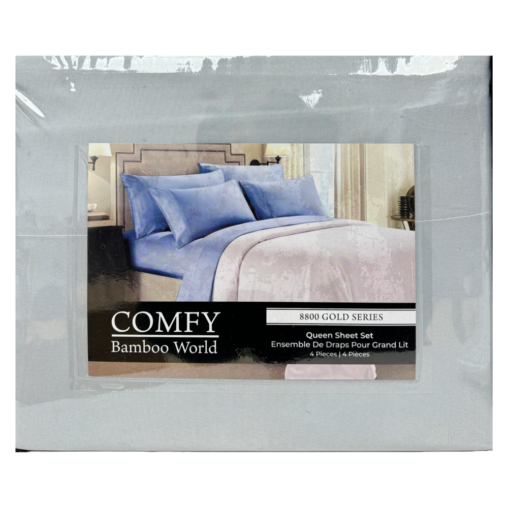Comfy Queen Size Bedsheet Set 4pcs - Assorted Plain Colours
