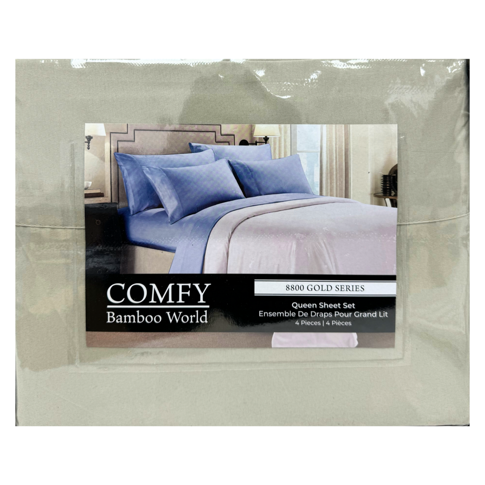 Comfy Queen Size Bedsheet Set 4pcs - Assorted Plain Colours