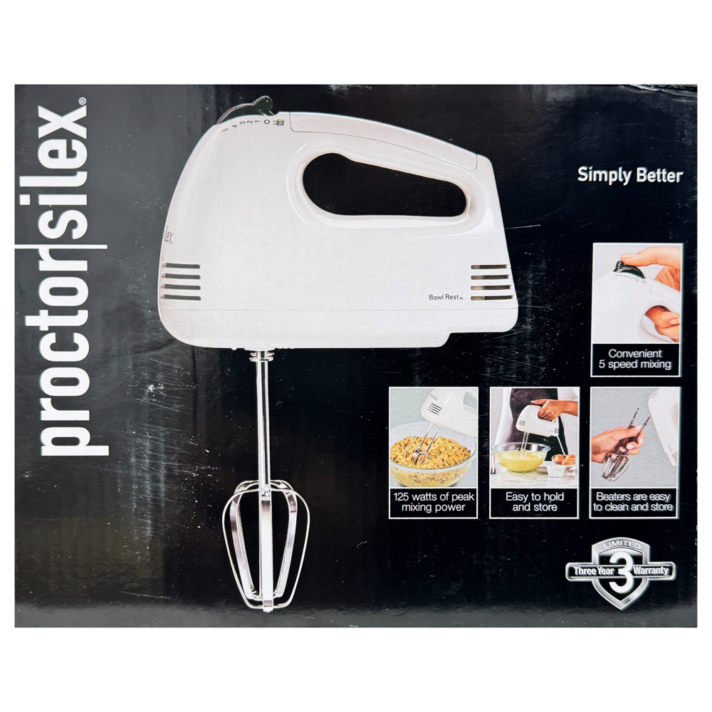 Proctor Silex 5-speed Hand Mixer White #62515ps