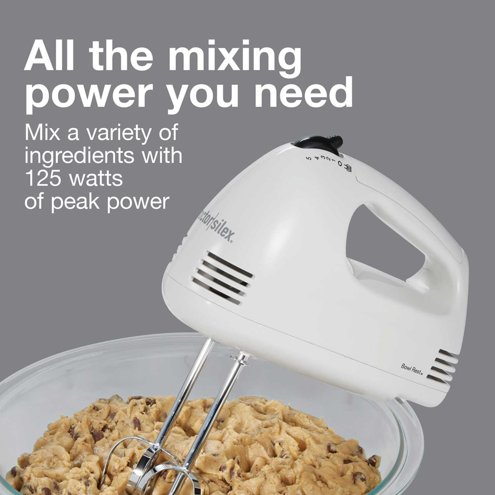 Proctor Silex 5-speed Hand Mixer White #62515ps
