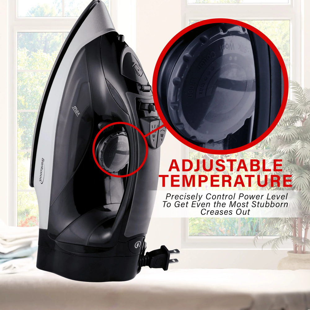 Brentwood Steam Iron 1200 Watts- mpi-59bk