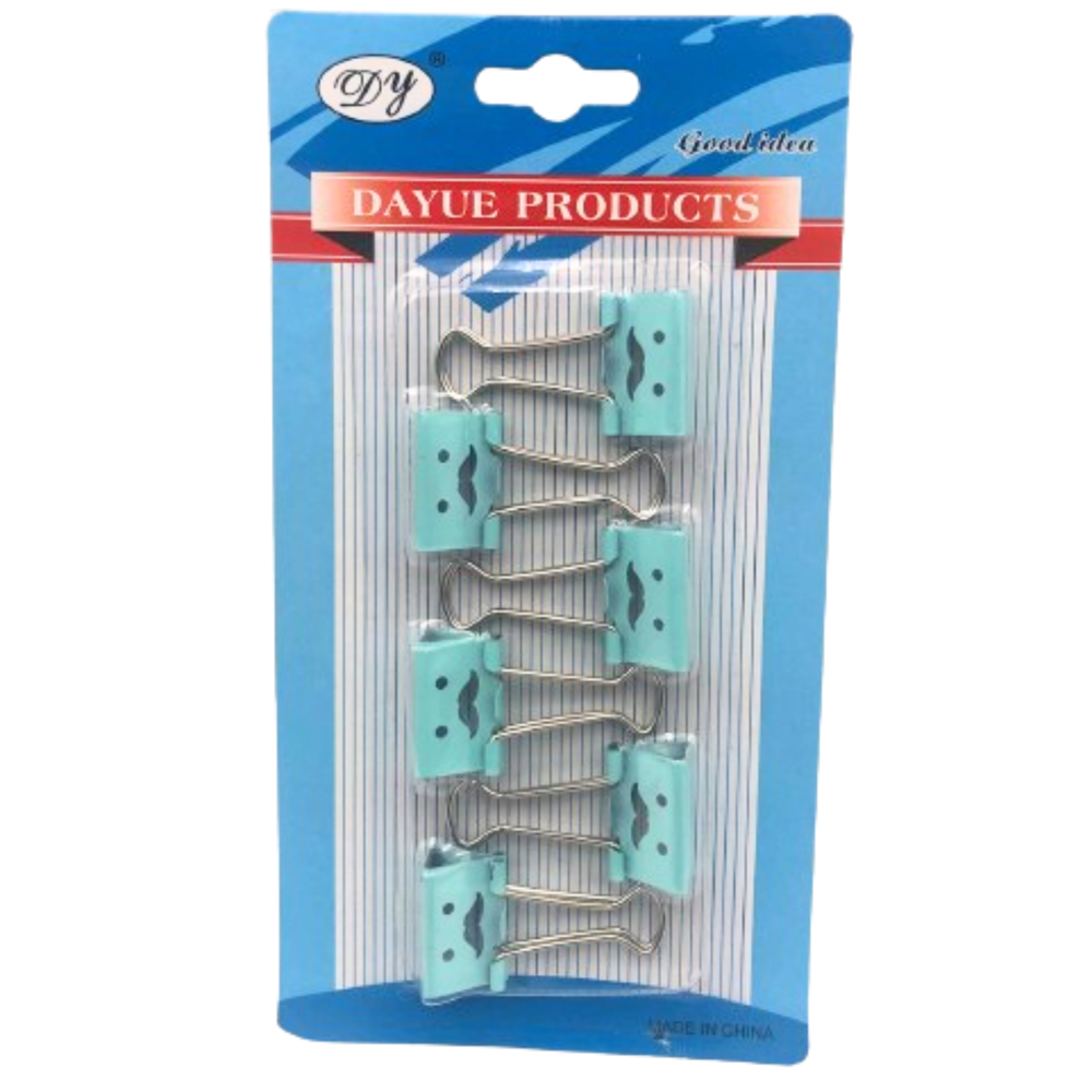 Binder Clips Small 1" 6pcs Assorted