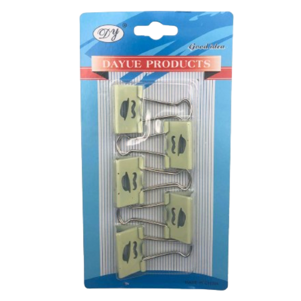 Binder Clips Medium 1.5" 5pcs Assorted