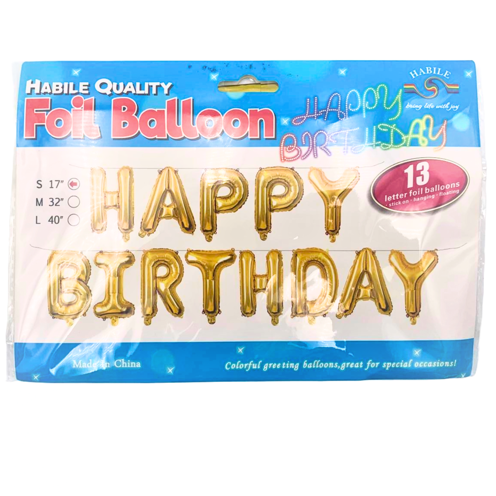 "Happy Birthday" Ribbon Balloons 17'