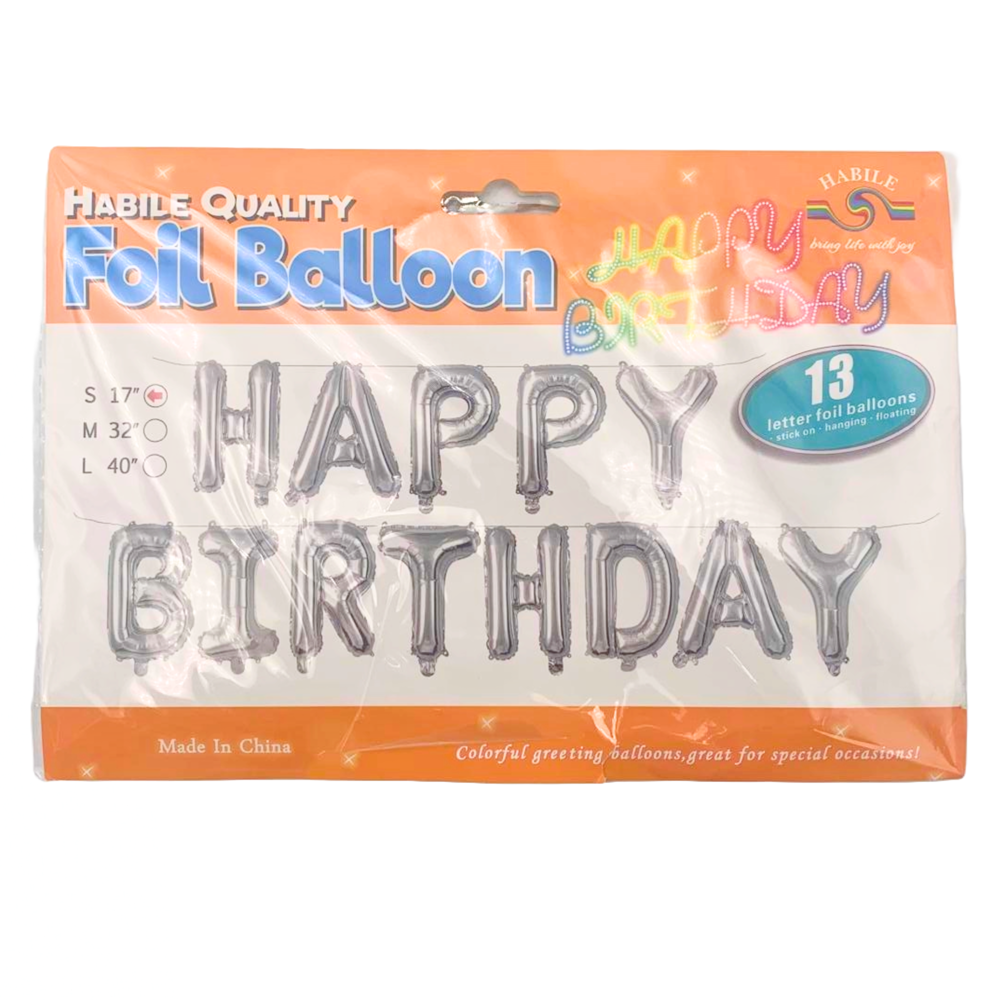 "Happy Birthday" Ribbon Balloons 17'