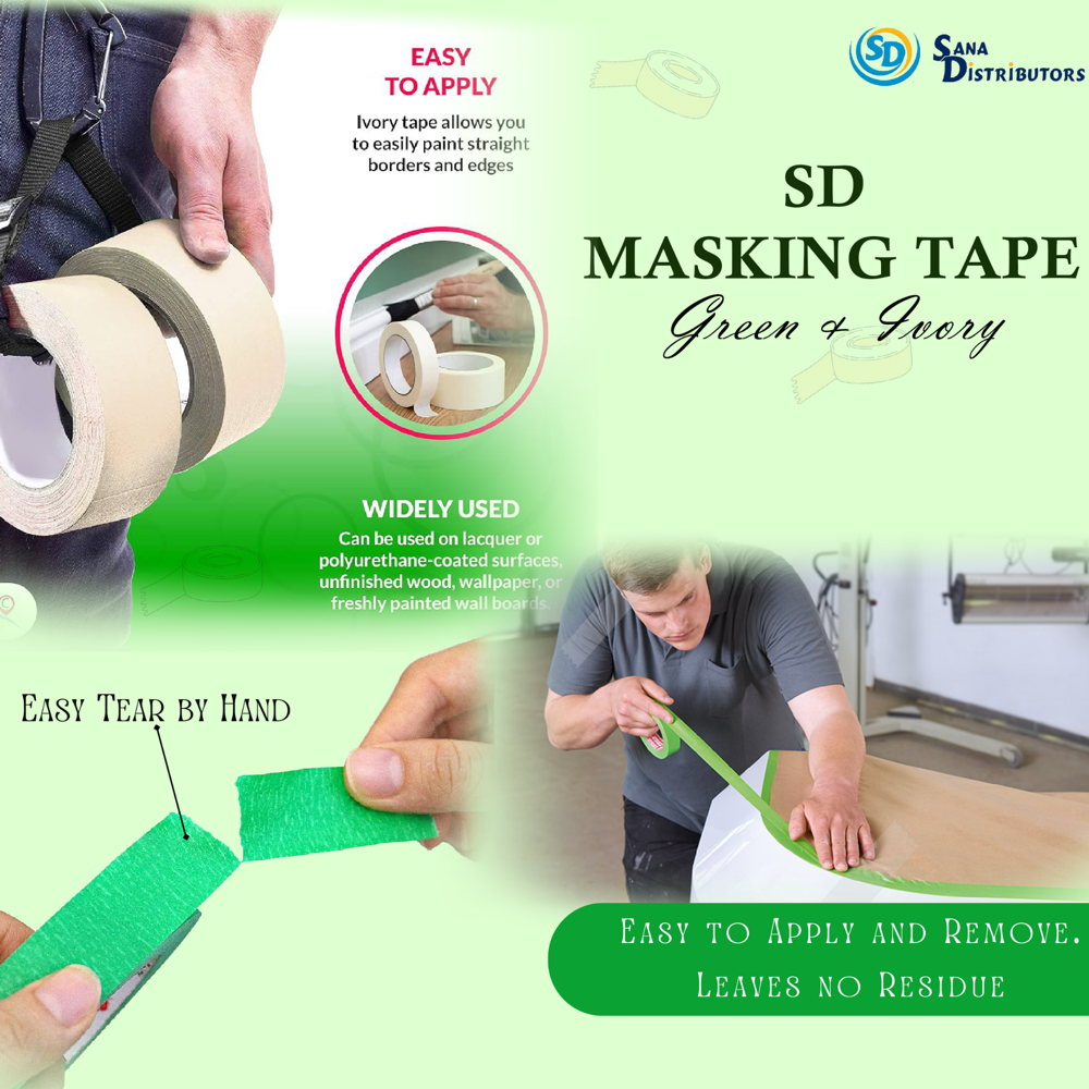 Sd Painters Masking Tape 24 mm x 40m - Green