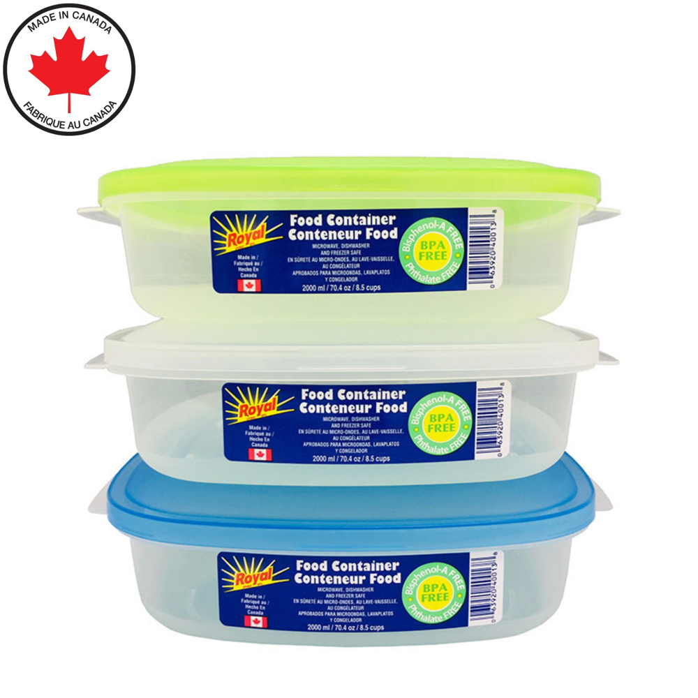 Royal Plastic Food Container Square 2000 mL