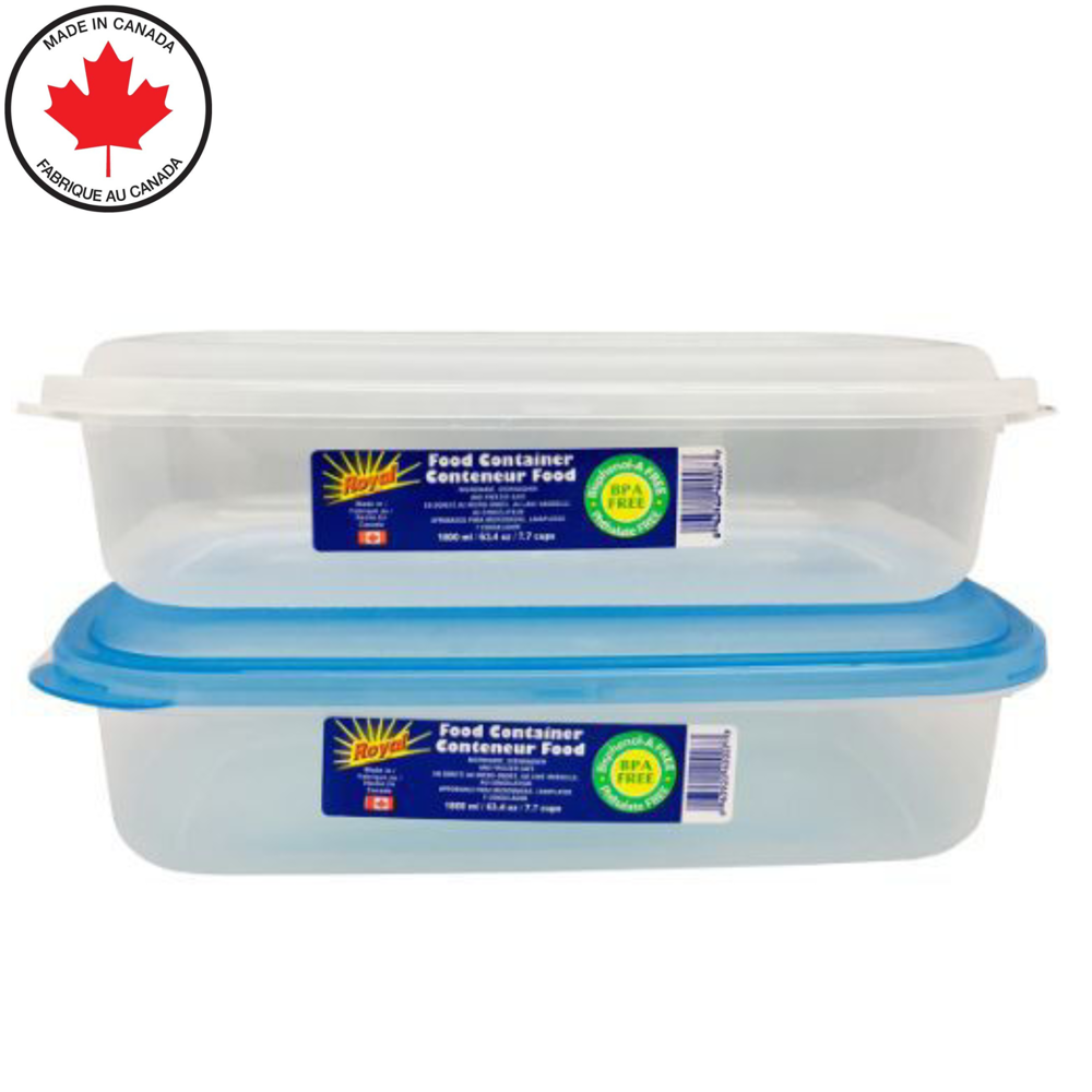 Royal Plastic Food Container Rectangular 1800 mL