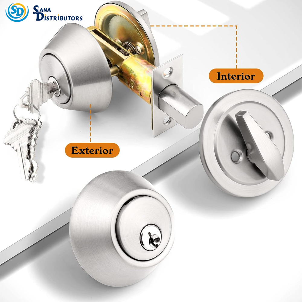 Sd Deadbolt Lock with Key (Silver)