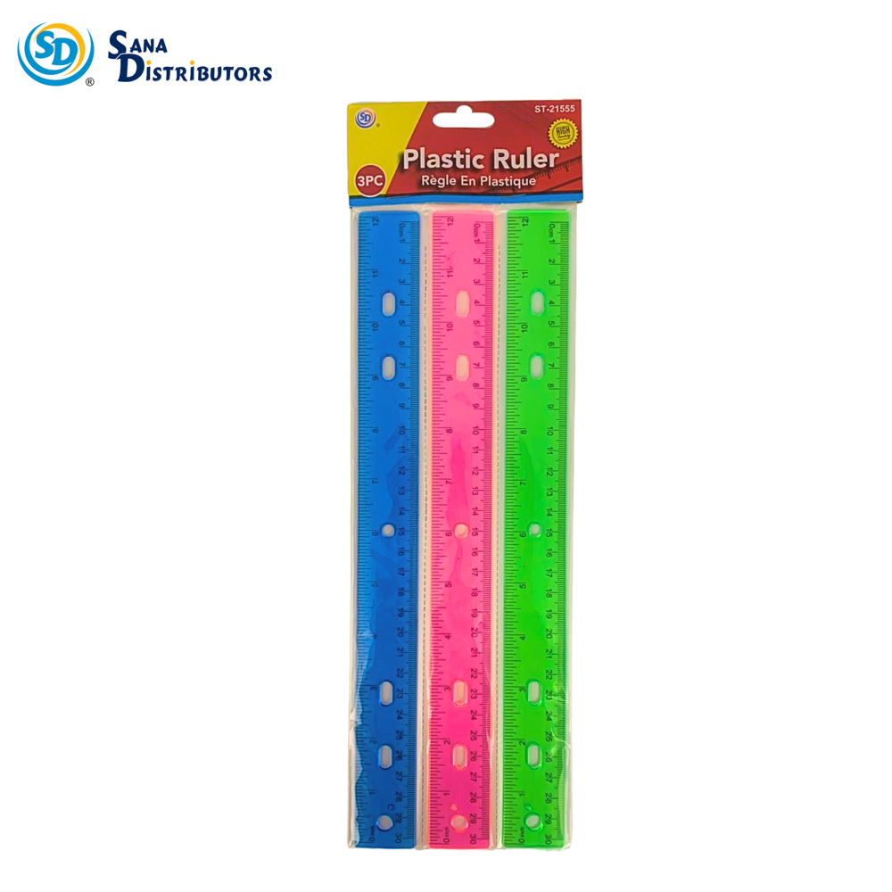 Sd Plastic Rulers 3pcs