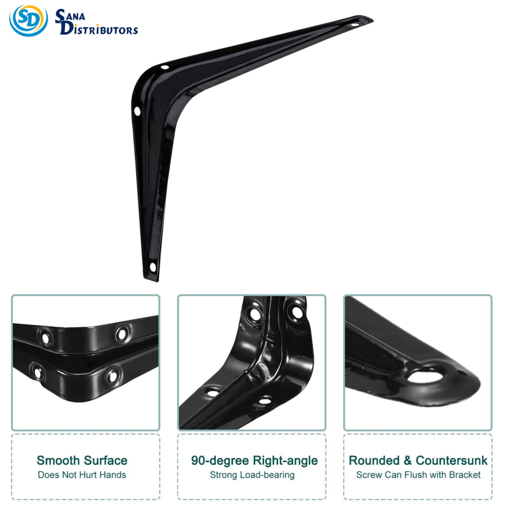 Sd Shelf Support 5" x 6" - 2pcs - Black