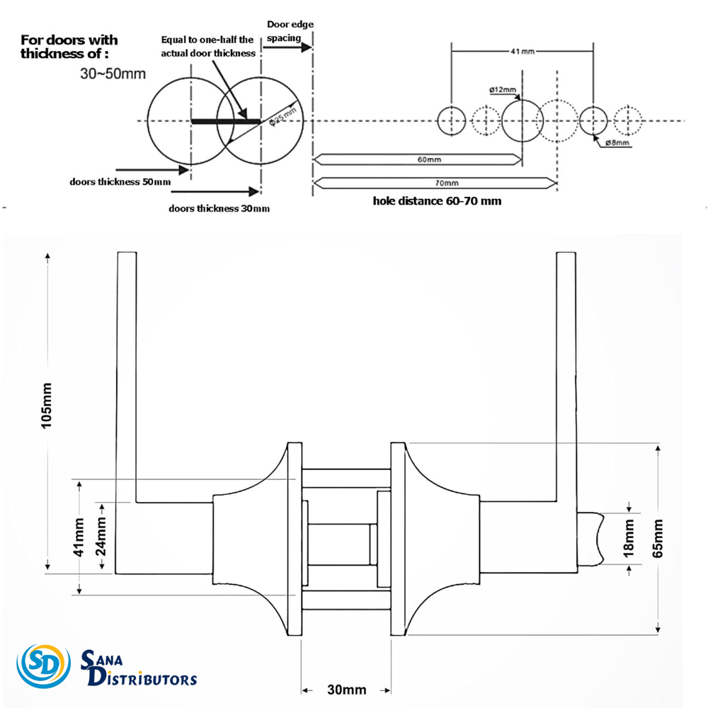 Sd Entrance Lock with Key - Silver