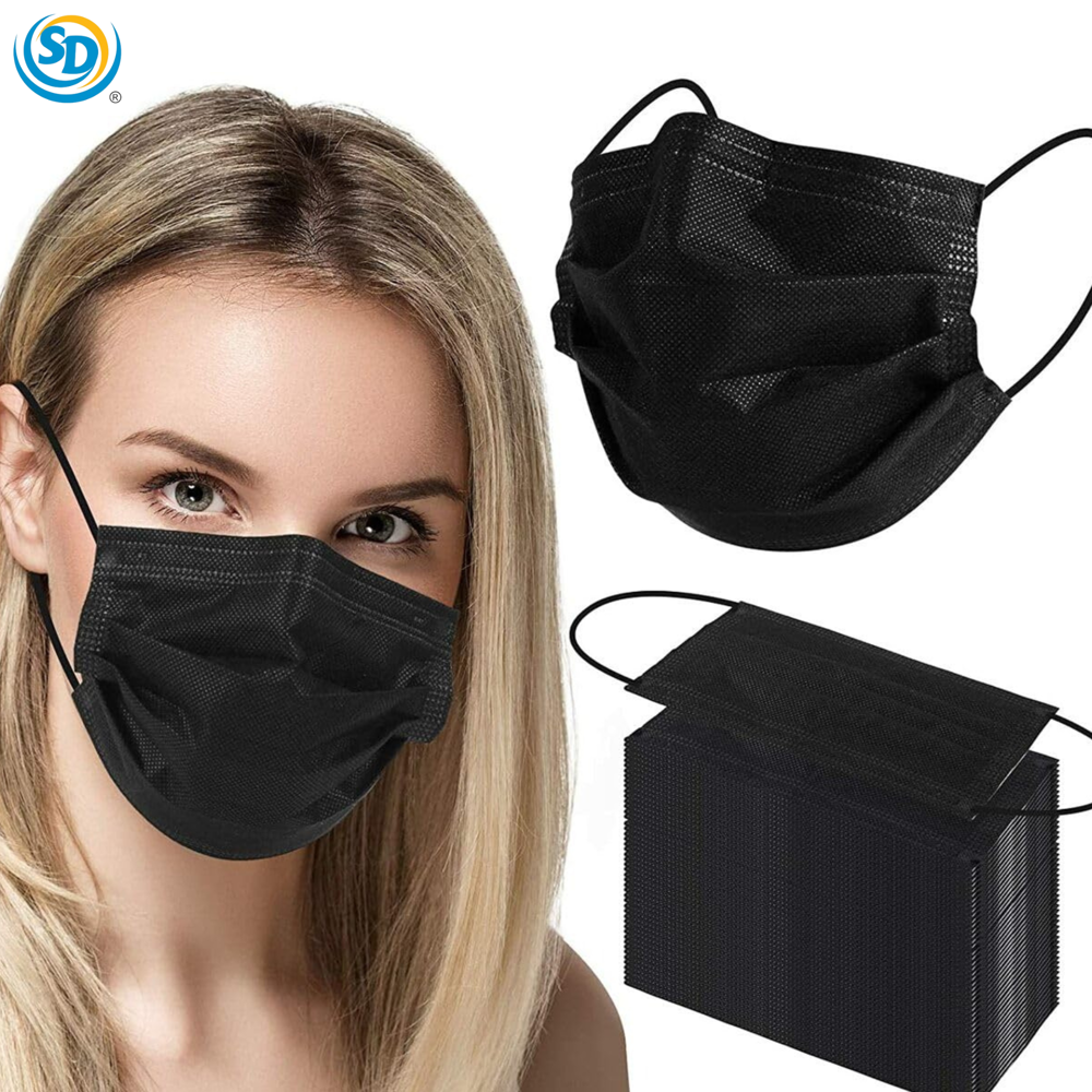 Sd Disposable Face Mask 3ply 50pcs- Black