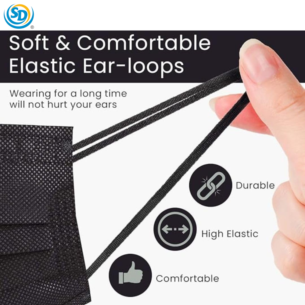 Sd Disposable Face Mask 3ply 50pcs- Black