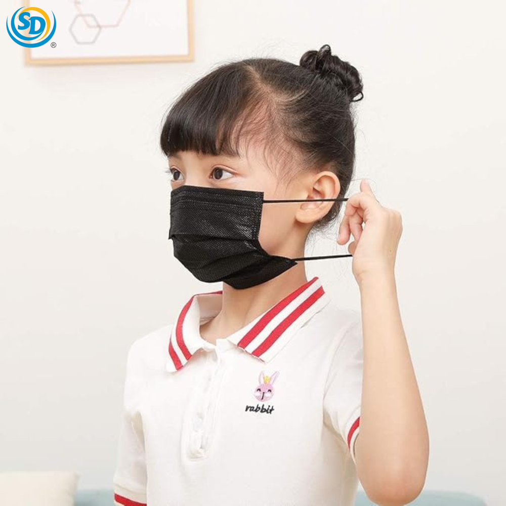 Sd Kids Disposable Face Mask 3ply 50- Black