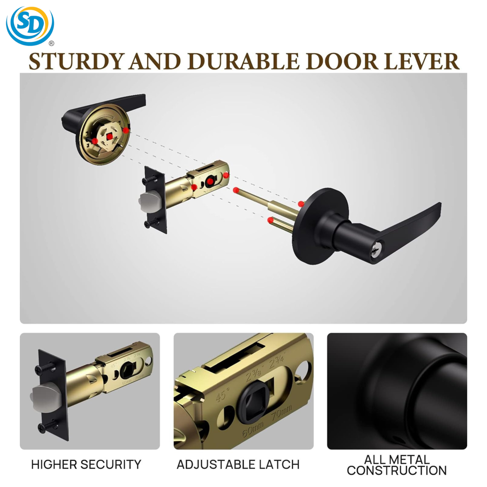 Sd Entrance Lock with Key - Black