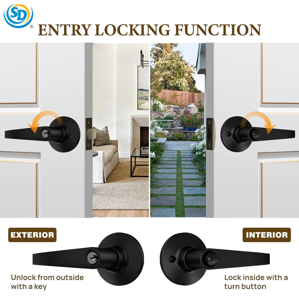 Sd Entrance Lock with Key - Black