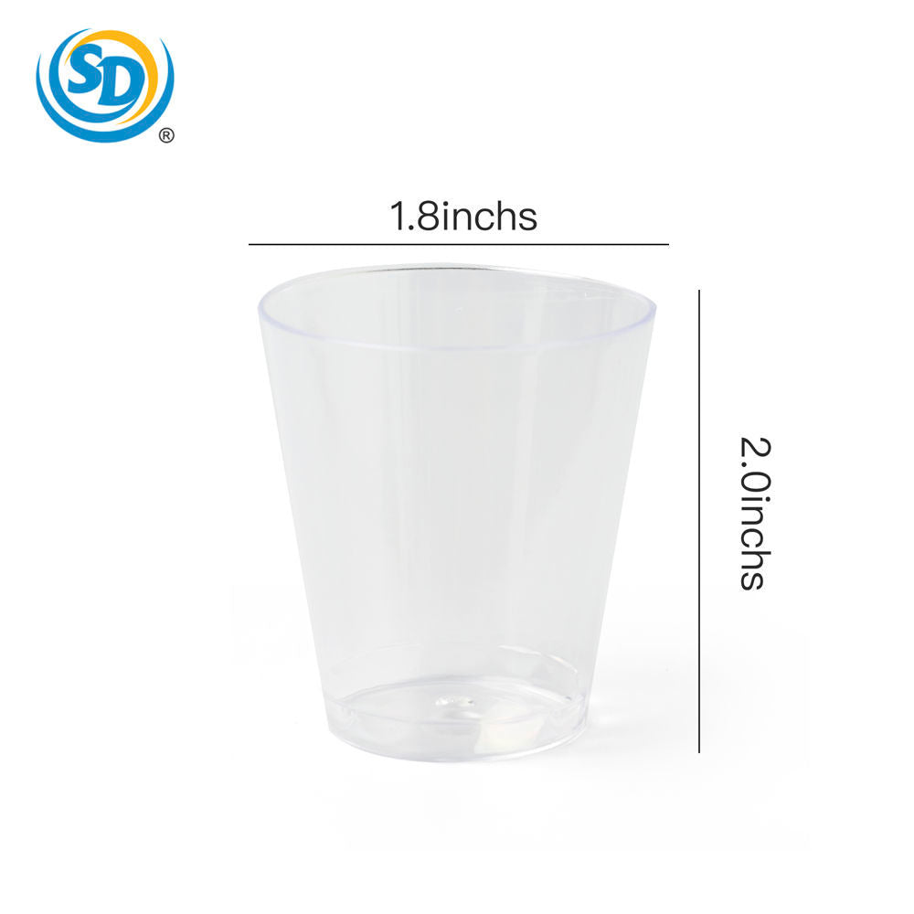 Plastic Shot Glass Clear 2 Oz 20 Pcs