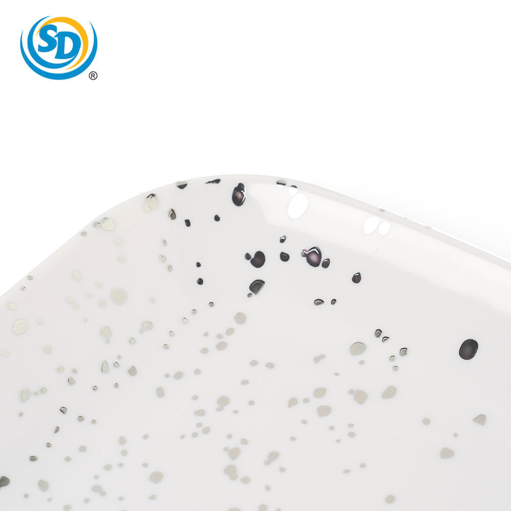 Plastic Plate Dot Silver Design 6.5*17.5" 1pk