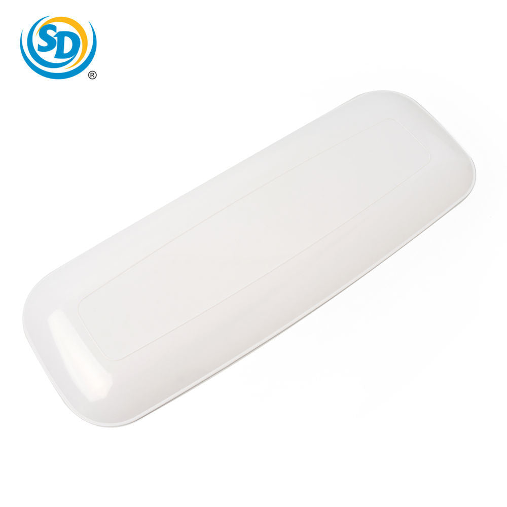 Plastic Plate Dot Silver Design 6.5*17.5" 1pk