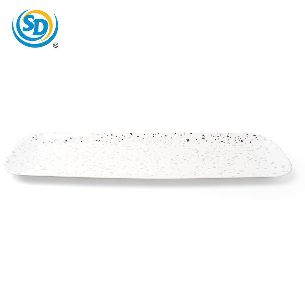Plastic Plate Dot Silver Design 6.5*17.5" 1pk