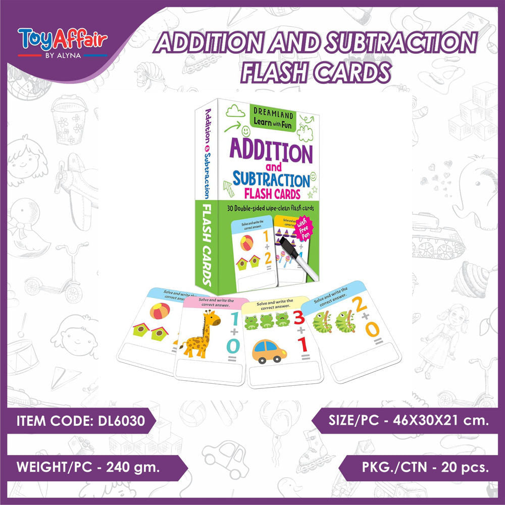 Addition & Subtraction Flash Cards 30c