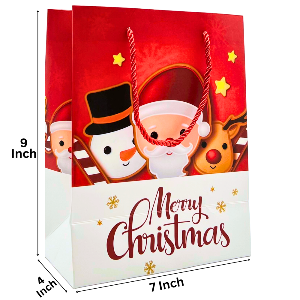 Christmas Gift Bag sm-12pcs 7"x4"x9"