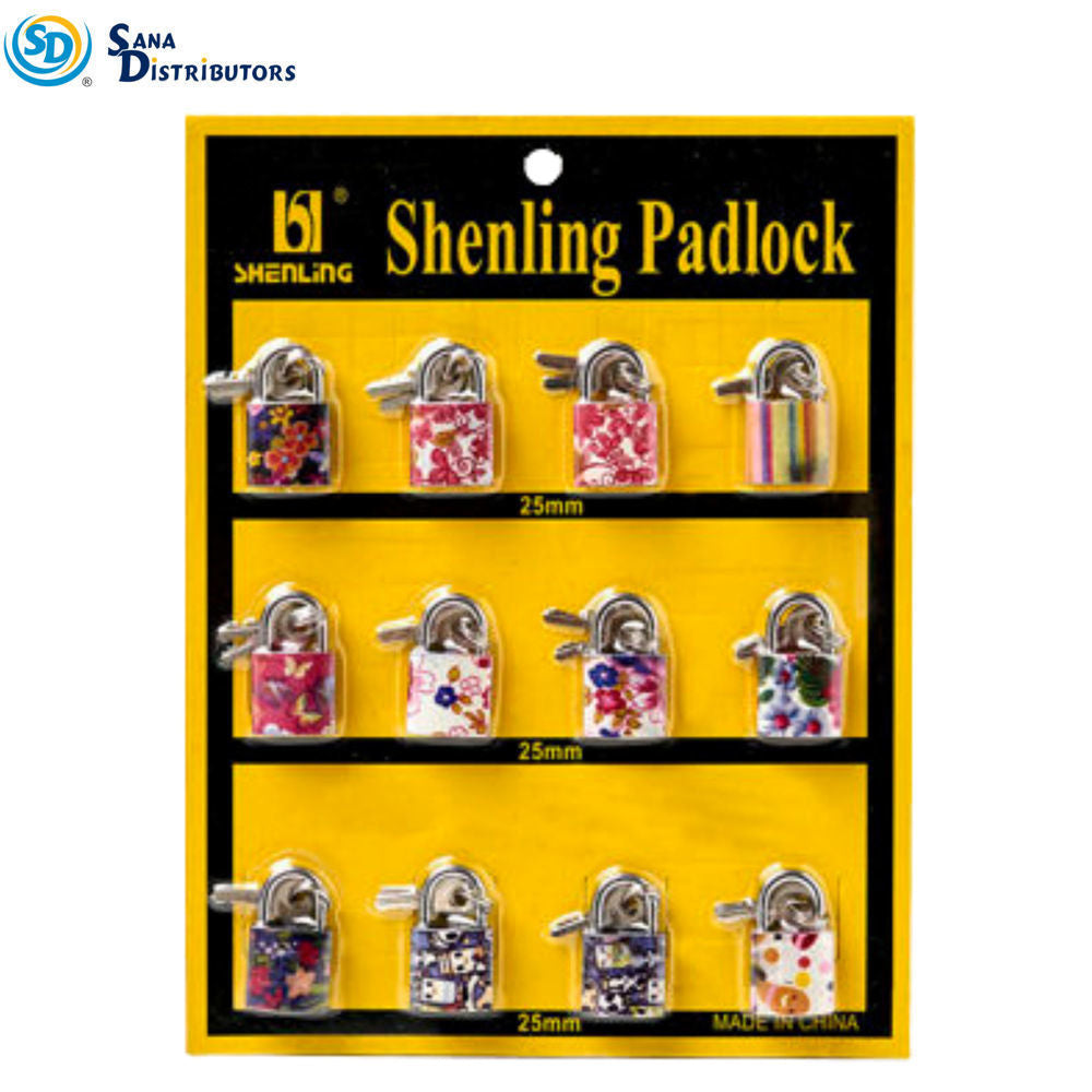 Padlock 25 mm 12pcs Assorted