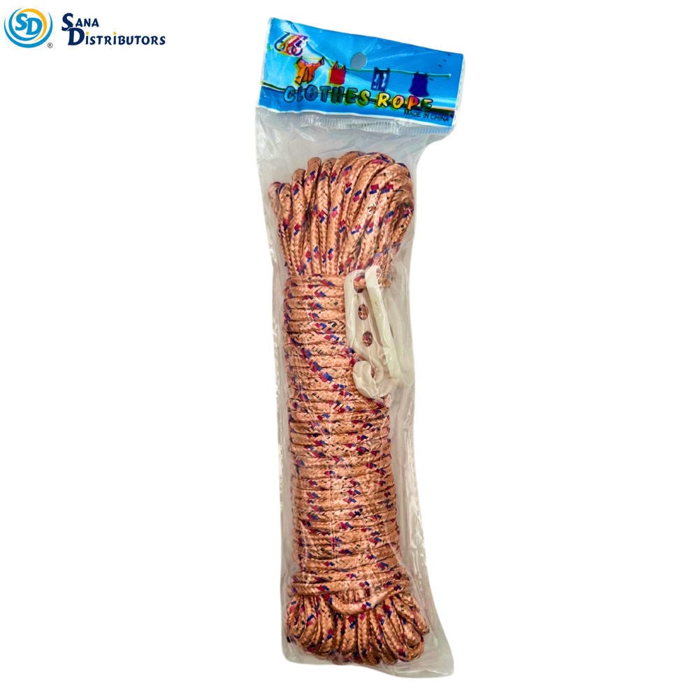Nylon Rope 6 mm 20m W/hook - Assorted Colours